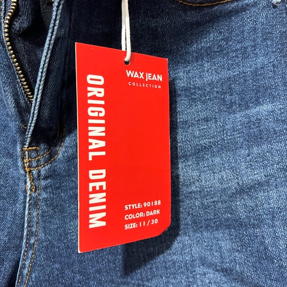 Wax Jean High-Rise Dark Blue Distressed Jeans - Picture 6 of 9